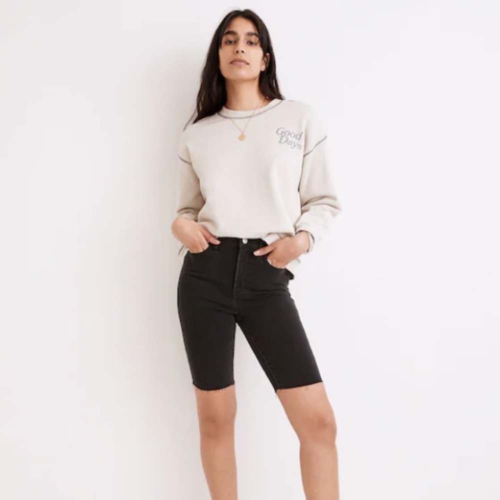 Madewell Supersoft Roadtripper Biker Shorts Lunar Wash NWT Sz 27